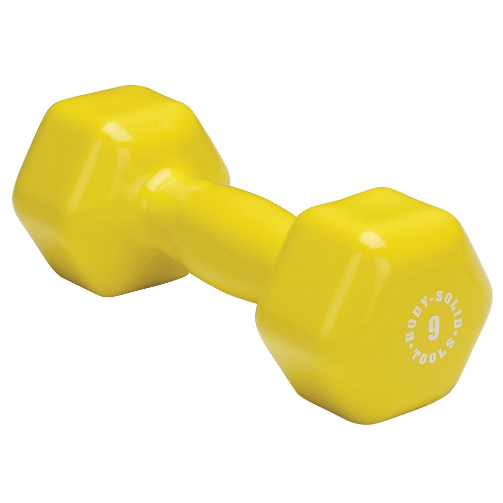 Bodysolid Body Solid Vinyl Dumbbells 9 Lb408 Kg Geel bodysolid kopen in de aanbieding