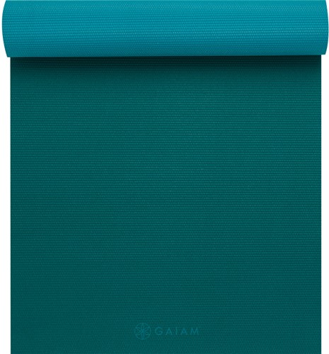 Gaiam 2-Color Yoga Mat - 4 mm - Turquoise Sea