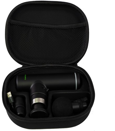 Tunturi Massage Gun Mini - Massage Apparaat - Inclusief koffer - 4 opzetstukken