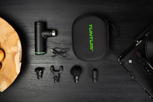 Tunturi Massage Gun Mini - Massage Apparaat - Inclusief koffer - 4 opzetstukken