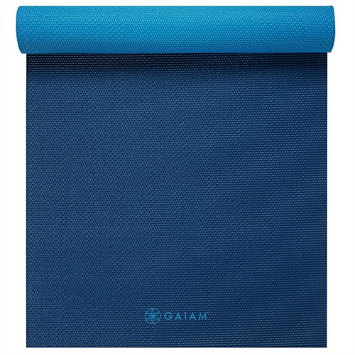 Gaiam 2-Color Yoga Mat - 6 mm - Navy / Blauw