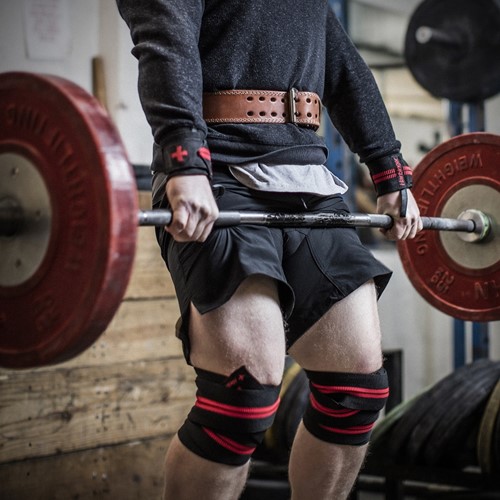 Harbinger Red line knee wraps lifestyle 2