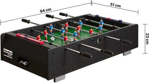 Bandito Mini Tafelvoetbal met Telescopische Stangen - Zwart-3
