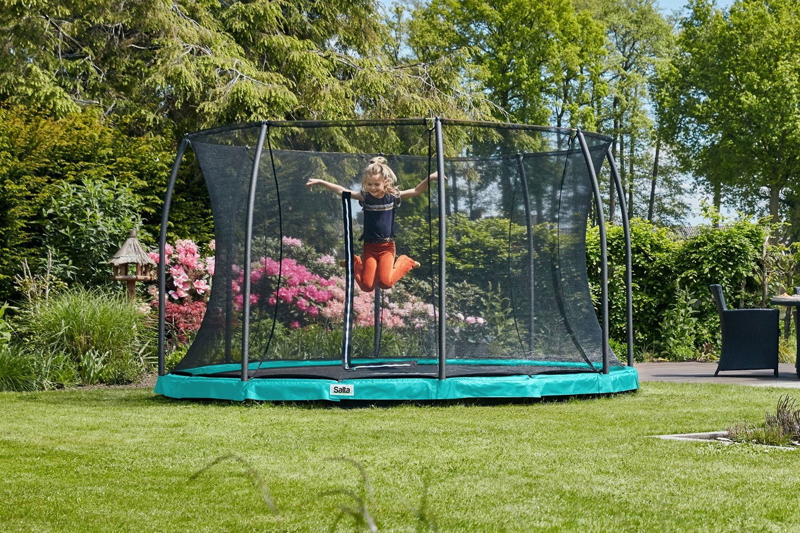 Vestiging Martin Luther King Junior Aantrekkingskracht Salta Comfort Edition Ground Trampoline met Veiligheidsnet - 366 cm - Groen  | Fitnessmerken.nl