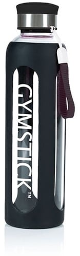 Gymstick Glazen Waterfles - 600 ml - Zwart
