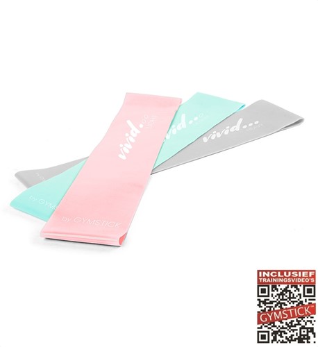Gymstick Vivid Mini Bands Set - Weerstandsbanden Set - 3 Stuks - Met Online Trainingsvideo's