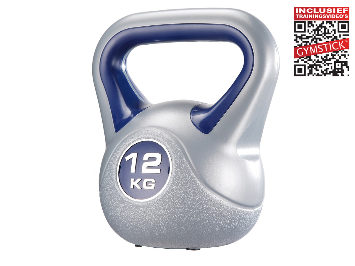 Gymstick Kettlebell 12 Kg Vinyl Met Online Trainingsvideo gymstick kopen in de aanbieding