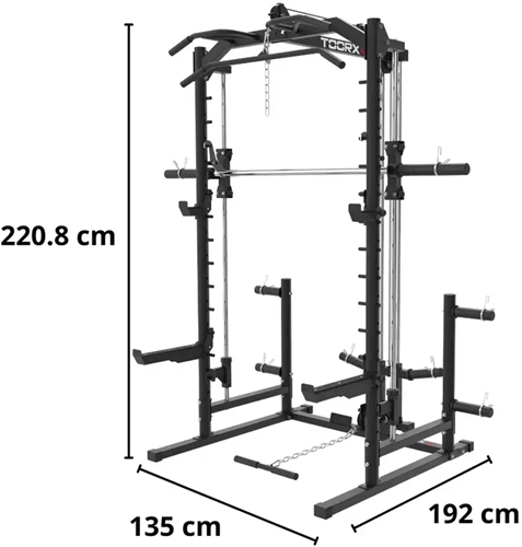 Toorx Smith Machine and Power Rack Dimensions