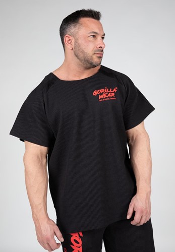 Gorilla Wear Augustine Old School Work out Top - Zwart/Rood