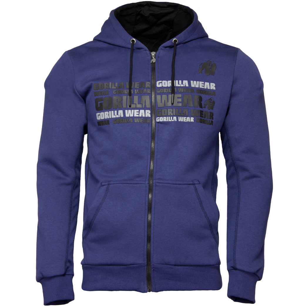Gorilla Wear Bowie Mesh Zipped Hoodie Navy Blue 2Xl gorilla wear kopen in de aanbieding