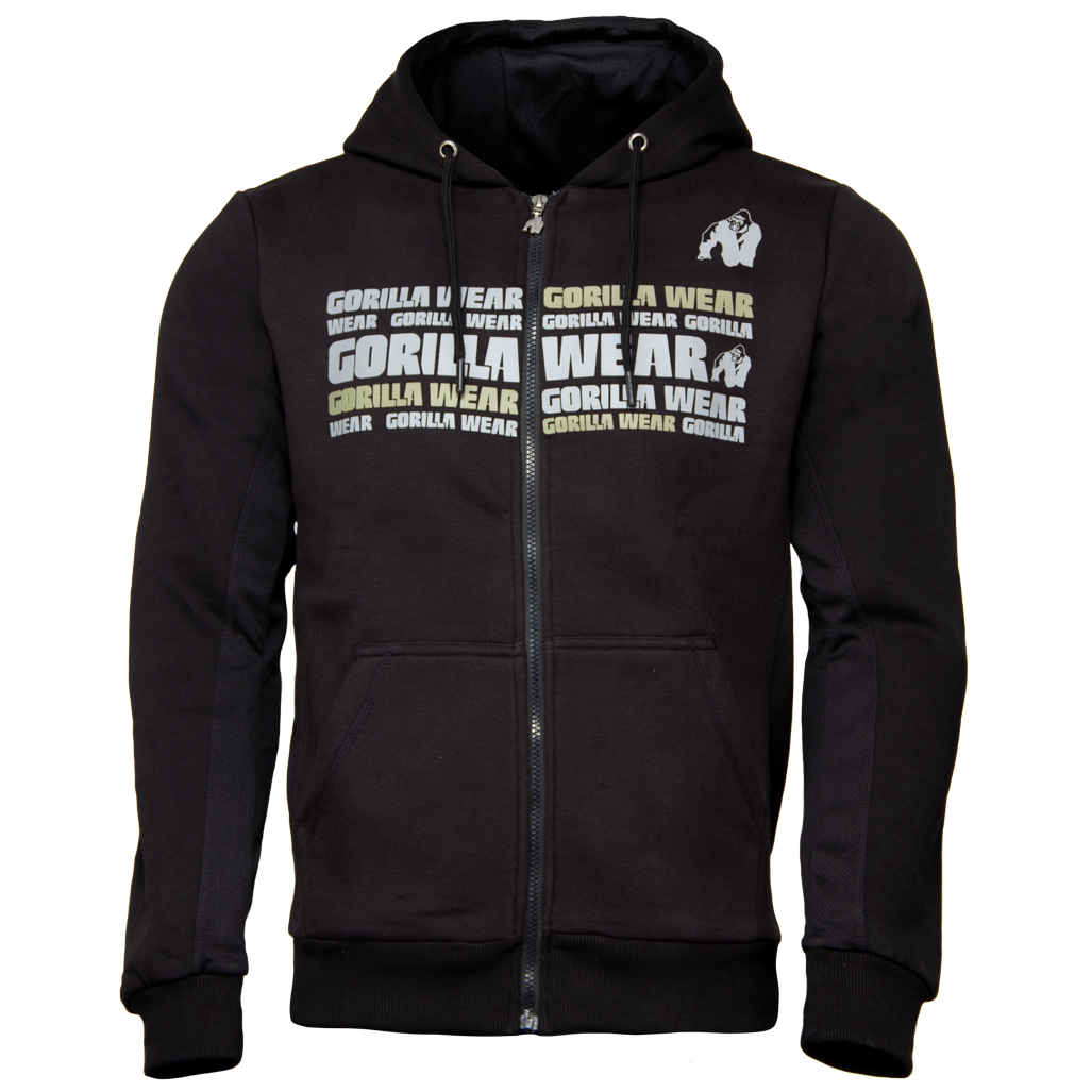 Gorilla Wear Bowie Mesh Zipped Hoodie Black 5Xl gorilla wear kopen in de aanbieding
