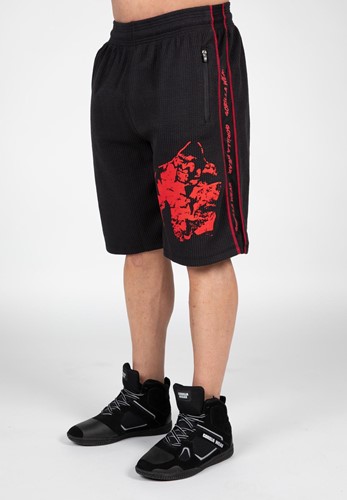 Gorilla Wear Buffalo Old School Workout Shorts - Zwart/Rood