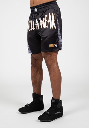 Gorilla Wear Clayton Boxing Shorts - Zwart/Goud