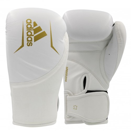 Adidas Speed 200 Kick Bokshandschoenen Wit Goud 14 oz