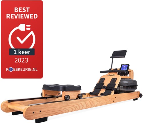 VirtuFit Elite Water Resistance Houten Roeitrainer - Oak - Gratis trainingsschema