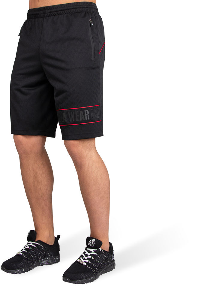 Gorilla Wear Branson Shorts Zwartrood 2Xl gorilla wear kopen in de aanbieding