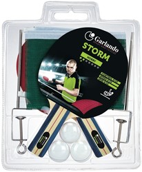 Garlando Storm Plus Tafeltennis Set - 2 Bats en 3 Pingpongballen - Net en Palen
