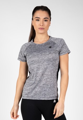 Gorilla Wear Monetta Performance T-Shirt - Grijs Gemeleerd/Zwart