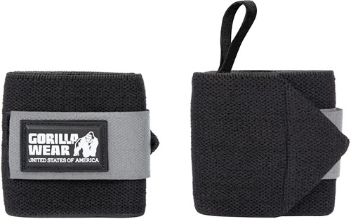 Gorilla Wear Basic Wrist Wraps - Zwart/Grijs