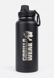 Gorilla Wear Geïsoleerde RVS Waterfles - Zwart - 1000 ml