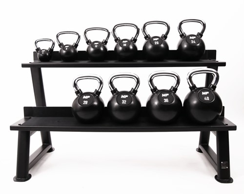 Muscle Power Rubberen Kettlebell - Zwart - 32 kg-3