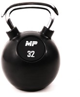 Muscle Power Rubberen Kettlebell - Zwart - 32 kg