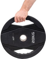 Muscle Power Olympische Halterschijf met Handgrepen - Rubber - 20 kg-2