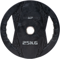 Muscle Power Olympische Halterschijf met Handgrepen - Rubber - 25 kg
