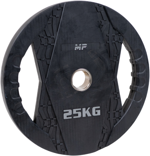 Muscle Power Olympische Halterschijf met Handgrepen - Rubber - 25 kg-2