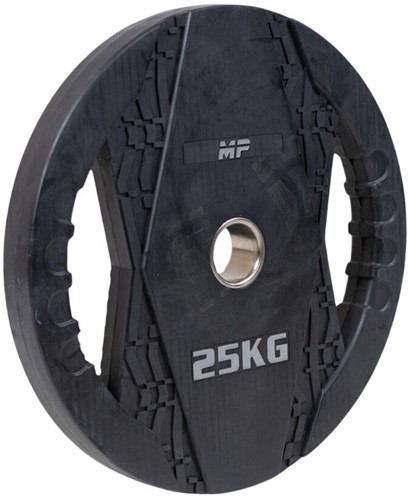 Muscle Power Olympische Halterschijf met Handgrepen - Rubber - 25 kg-3