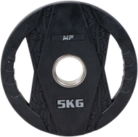 Muscle Power Olympische Halterschijf met Handgrepen - Rubber - 5 kg