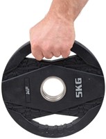 Muscle Power Olympische Halterschijf met Handgrepen - Rubber - 5 kg-2