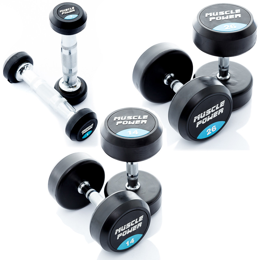 Muscle Power Ronde Rubberen Dumbbells Per Stuk 6 Kg muscle power kopen in de aanbieding