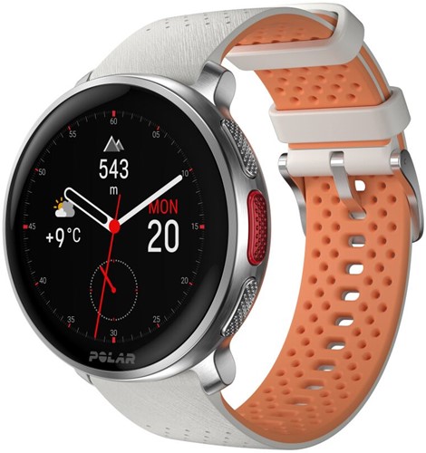 Polar Vantage V3 Sport Smartwatch met GPS - Zilver/Abrikoos - S-L
