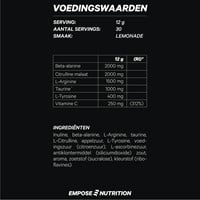 Empose Nutrition Pre-Workout Accelerate - Cafeïnevrij - 360 gr - Limonade-2