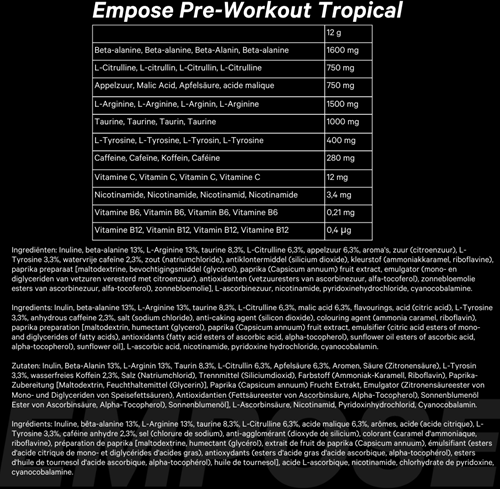 Empose Nutrition Pre-Workout Accelerate - 360 gr - Tropical-2