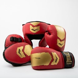 Everlast Prospect 2 Boxing Kit - Bokshandschoenen, Pads en Hoofdbeschermer - Rood/Goud - Tweedekans