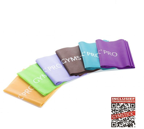 Gymstick Pro Weerstandsband - 2,5 m - 6-delige Set - Met Online Trainingsvideo's