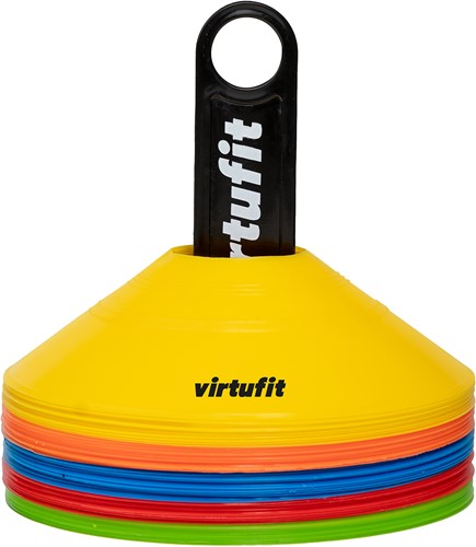 VirtuFit Trainingshoedjes met houder - Pionnen - 50 Stuks - Incl. draagnet