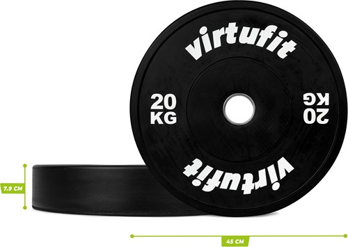 VirtuFit Bumper Plate - Olympische Halterschijf van Rubber - dikte