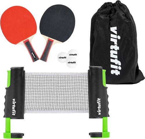 VirtuFit Verstelbare Tafeltennisset - Met batjes en 3 ballen