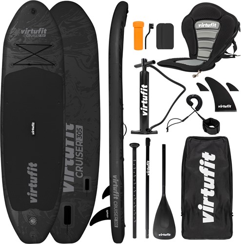 VirtuFit Supboard Cruiser 305 - Zwart - Met Kajak zitje, accessoires en draagtas