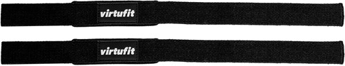VirtuFit Padded Lifting Straps - Katoen - Zwart - horizontaal
