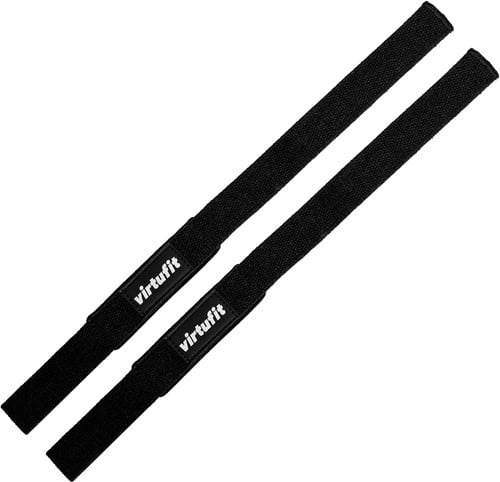 VirtuFit Padded Lifting Straps - Katoen - Zwart - Lang