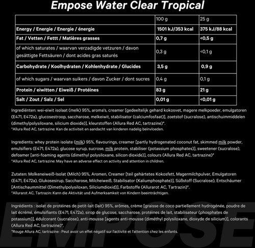 Empose Nutrition Water Clear Isolate - Eiwit Poeder - Protein Combi-Deal - Tropical-3